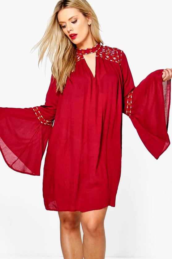 Plus Danni Embroidered Swing Dress